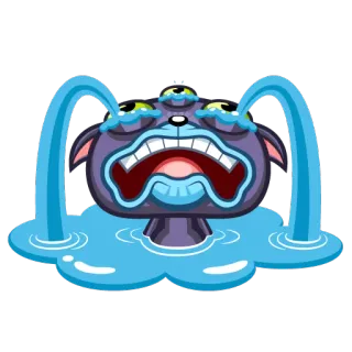 😭 mèo, khóc, buồn, nước mắt, hoạt hình, cảm xúc telegram sticker