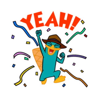 😁 Perry the Platypus Phineas and Ferb Perry l'ornitorinco, Phineas e Ferb, Cartone animato, Festa, Agente, Ornitorinco telegram sticker