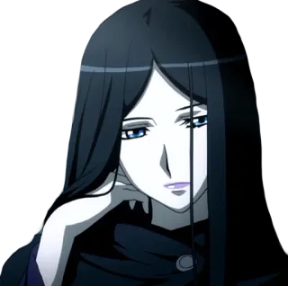😐 Anime, Mujer, Chica, pelo oscuro, ojos azules whatsapp sticker