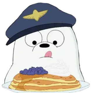 😋 Ice Bear We Bare Bears urso polar, We Bare Bears, panquecas, comida, desenho animado, urso telegram sticker