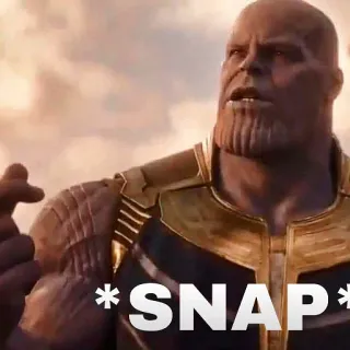 👌 Thanos *SNAP* มาร์เวล, snap, ธานอส, ตัวร้าย, อเวนเจอร์ส telegram sticker