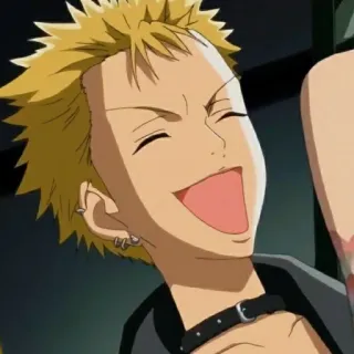 😆 anime, punk, bông tai, cười, vui vẻ telegram sticker