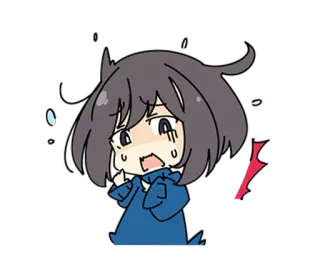 😱 anime, cartoon, character, emotional, scared telegram sticker