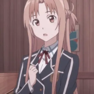 😮 Asuna Sword Art Online anime, dziewczyna, kreskówka, mundurek szkolny telegram sticker