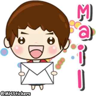 ✉ Maii 卡通, 信封, 信, 邮件 telegram sticker