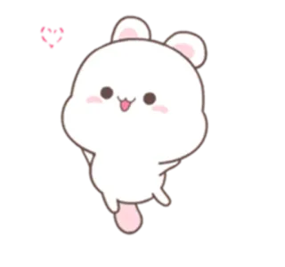 🐰 schattig, beer, cartoon, kawaii, dier, roze telegram sticker