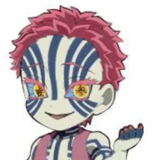 ☺️ Akaza Demon Slayer Аниме, Демон, Высшая луна, Персонаж, Фанатское творчество, Чиби telegram sticker