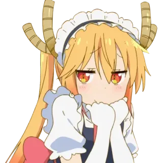 😋 Tohru Miss Kobayashi's Dragon Maid anime, dragon, maid, cute, cartoon telegram sticker