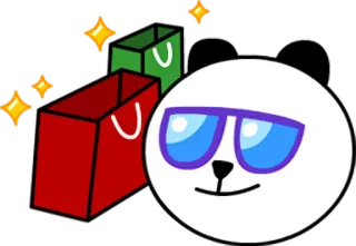 🛍️ Belanja, Tas, Kacamata hitam, Berkilau, Karakter, Kartun telegram sticker