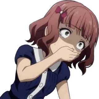 🤢 animé, fille, choquée, effrayée, fille animé, peur, anxieuse telegram sticker