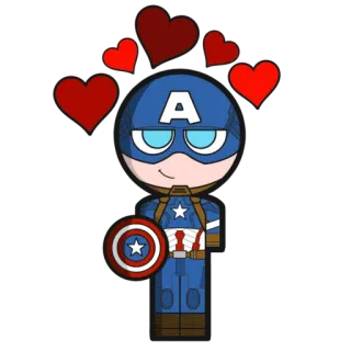 🥰 Captain America 美国队长, 漫威, 超级英雄, 漫画, 卡通 telegram sticker
