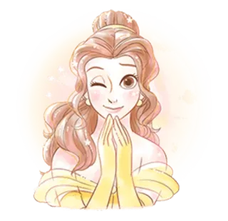 😉 Belle Beauty and the Beast Belle, Die Schöne und das Biest, Disney, Prinzessin, animiert, Cartoon whatsapp sticker