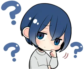 🧐 问题, 思考, 动漫, Q版, 可爱 telegram sticker