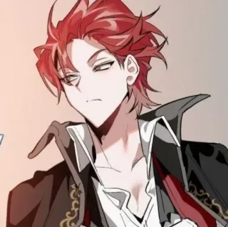 🥀 Anime, Manga, Pelo rojo, Personaje, Ilustración telegram sticker