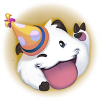 😝 Poro League of Legends Poro, League of Legends, game, cute, party, hat telegram sticker