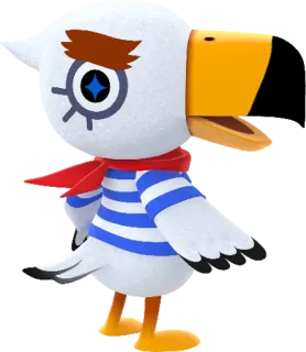 🦢 Gulliver Animal Crossing gulliver, animal crossing, vogel, matrose, videospiel, charakter, niedlich telegram sticker