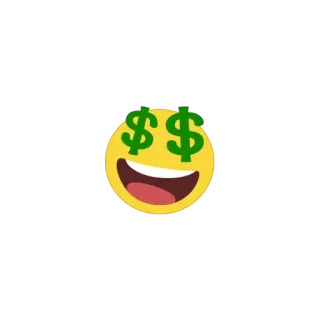 🤑 emoji, money, dollar, happy, eyes telegram sticker