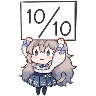🪧 10/10 可愛い, アニメ, ちび, 評価, 完璧, 女の子 telegram sticker
