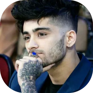 🤔 Zayn Malik zanger, beroemdheid, portret, man, persoon telegram sticker