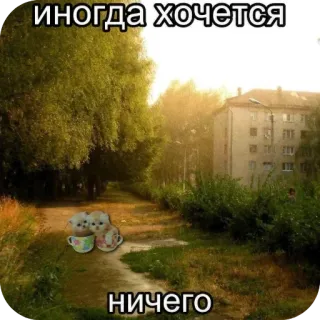 🙁 иногда хочется
ничего nature, path, building, landscape, cats, tea cups whatsapp sticker