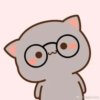 🐱 chat, animal, mignon, lunettes, dessin animé telegram sticker