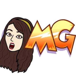 😱 OMG scioccata, sorpresa, esclamazione, donna, cartone animato telegram sticker