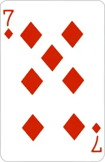 7⃣ carta, naipes, siete, diamantes telegram sticker