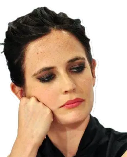😴 Eva Green actress, celebrity, woman, portrait, brunette telegram sticker
