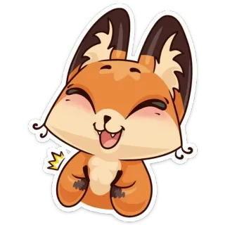 😀 fox, cute, animal, cartoon, sticker, kawaii, happy telegram sticker