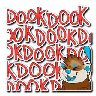 🗯 DOOK DOOK DOOK DOOK DOOK DOOK DOOK DOOK DOOK DOOK хорек, мультик, животное, наклейка, милый, dook, смешной telegram sticker