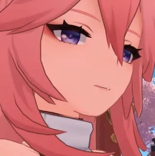 🌸 Yae Miko Genshin Impact アニメ, ビデオゲーム, 狐, ピンク髪, 八重神子, 原神 whatsapp sticker