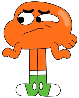 🤔 Darwin Watterson The Amazing World of Gumball Dibujo animado, Pez, Personaje, Naranja, Darwin whatsapp sticker