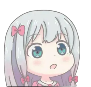 😯 Аниме, Девушка, Мило, Чиби telegram sticker