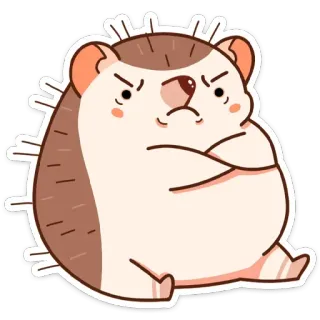 🙅‍♂️ Igel, wütend, Cartoon, Tier, niedlich, stachelig, verärgert, mürrisch telegram sticker
