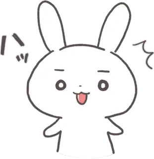 😳 バッ konijn, anime, schattig, Japans, cartoon whatsapp sticker