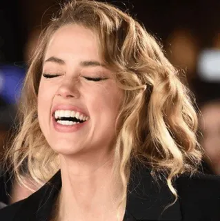 🥀 Amber Heard actress, person, smiling, celebrity telegram sticker
