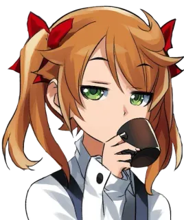 😀 Anime, Ragazza, Carina, Bevanda, Ritratto whatsapp sticker