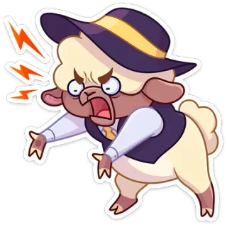 😡 sheep, cartoon, angry, upset, character, illustration telegram sticker