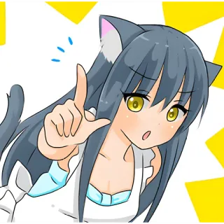 👈 Anime, Kocica, Słodkie, Kawaii, Manga, Fanart, Grafika postaci telegram sticker