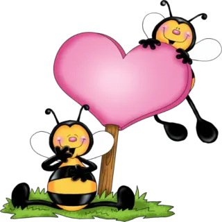 🐝 пчёлы, сердце, любовь, милый, мультфильм, насекомые, счастливый telegram sticker