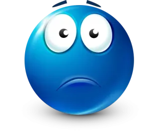 🤩 triste, azul, bola, emoji, expresión, ánimo whatsapp sticker