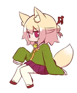 🦊 Anime, Renard, Kawaii, Mignon, Manga, Personnage telegram sticker