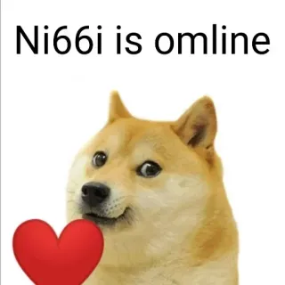 😂 Ni66i is omline chien, coeur, emoji, mème telegram sticker