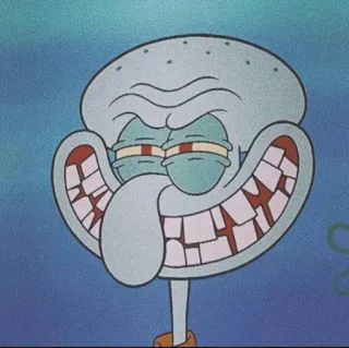 ⚓️ Squidward Spongebob Squarepants carlo, dessin animé, spongebob, nickelodeon, calamar, en colère telegram sticker