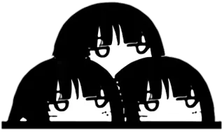 😒 Anime, Dessin animé, Personnage, Mignon, Noir et blanc, Manga whatsapp sticker
