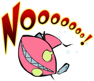 ❌ Nooooo! cartoon, exclamation, pink, no telegram sticker