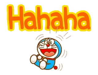 ✏️ Doraemon Hahaha Doraemon, rire, drôle, dessin animé, animation whatsapp sticker