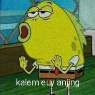 🤡 Spongebob kalem euy anjing Спанч Боб, Мультфильм, Мем telegram sticker