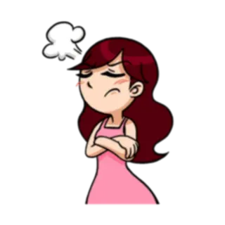 😤 angry, cartoon, woman, pout, annoyed, mad, character, emotion telegram sticker