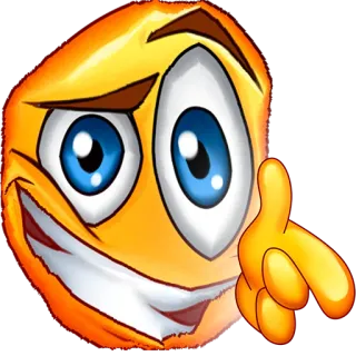 😀 表情符号, 指向, 脸, 黄色, 角色 whatsapp sticker